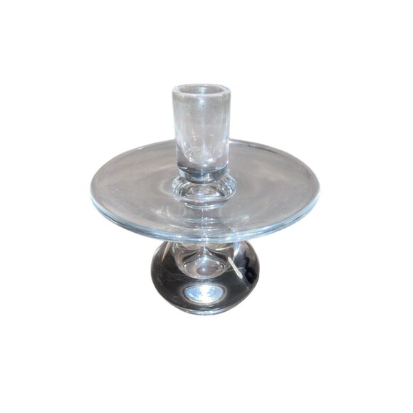 Vintage Steuben Glass Candle Holder Candlestick Signed Decor Dinning Table - Picture 1 of 2